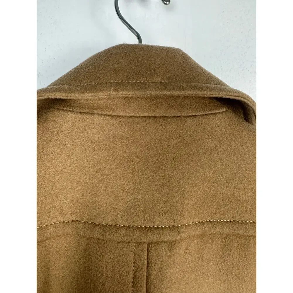 J. Crew women's classic double-breasted pea coat in a camel/tan wool Size 12
